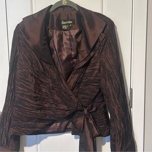 Susanna Women's Classy Sophisticated Jacket Tie Front Size 16